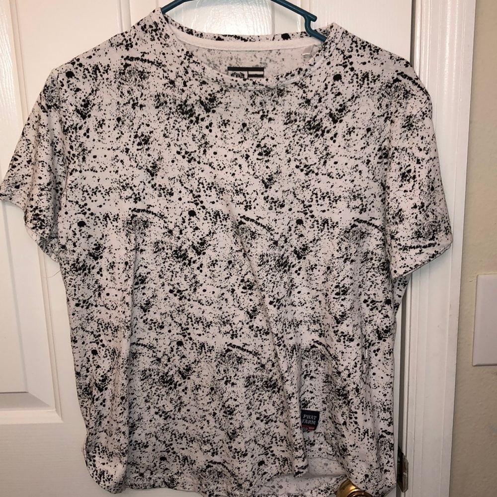 Classic Black Splash on white Designer Tee